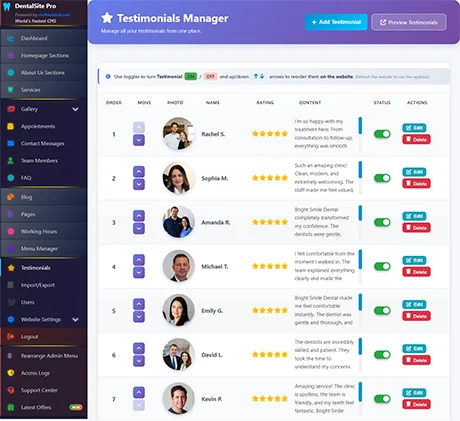 Testimonials Manager